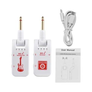 Imagem de Sistema De Guitarra Sem Fio 2.4GHz 8 Canais Recarregável Áudio 48K 16b