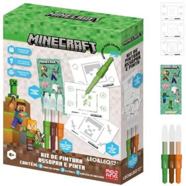 Imagem de Kit de pintura assopra e pinta minecraft caixa - leo&leo