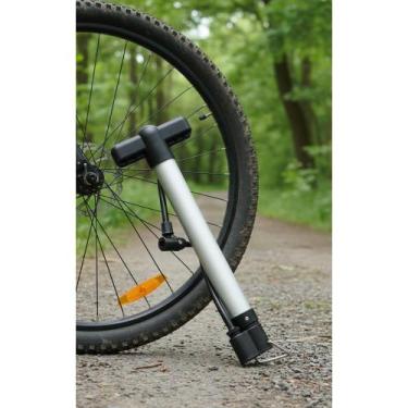 Imagem de Bomba Bicicleta Alumínio Azul 30cm C/ Apoio Pé - Congratulations Store