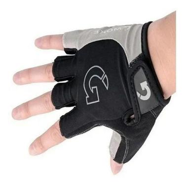 Imagem de Luva Ciclismo Gel Preto E Cinza Meio Dedo Moke, GG