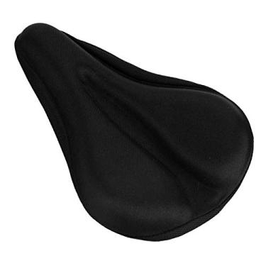 Imagem de Asixxsix Capa de assento de bicicleta, capa de sela de bicicleta preta, almofada confortável para assento de bicicleta, material de qualidade durável, fácil de encaixar em assentos de bicicleta padrão (ranhura reta)