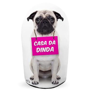 Imagem de Peso de Porta Cachorro Pug com plaquinha "Casa da Dinda" Pet cachorrinho