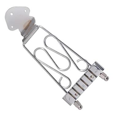 Imagem de Generic Ponte de metal semioco para peças de guitarra de jazz Archtop / guitarra LP – Prata, conforme descrito