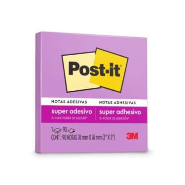 Imagem de Post-it, 3M, Bloco de Notas Super Adesivas,Lilás 76 mm x 76 mm - 90 folhas