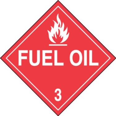 Imagem de Accuform Placa Signs MPL303VP1 Plastic Hazard Class 3 DOT Placard, Legend "FUEL OIL 7.6 cm com gráfico, 26 cm de largura x 26 cm de comprimento, branco sobre vermelho