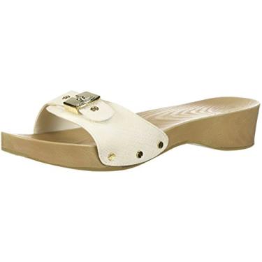 Imagem de Dr. Scholl's Shoes Sandália feminina clássica de madeira sintética, Estampa de cobra branca Gardenia, 38