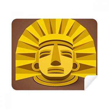 Imagem de Pano de limpeza de tela com estampa dourada Pharaoh do Egito Limpador de tela 2 peças de tecido de camurça