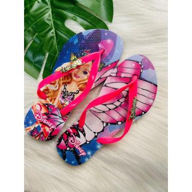 Imagem de Chinelo Havaianas Infantil Barbie Borboleta Tamanho 31-32