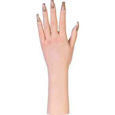 Imagem de DUKASOU Mão prática para unhas acrílicas manequim feminino de silicone tamanho real mão
