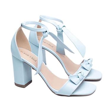 Imagem de Sandália Feminina Salto Alto Azul Torricella Genero:Feminino;Cor:Azul;Tamanho:36