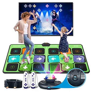 Imagem de FWFX Wireless Dance Mat for TV, 2-Player Musical Electronic Dancing Pad for Kids & Adults, for Family Party Games, Exercise, Yoga & Fitness - Birthday for Boys & Girls(Green)