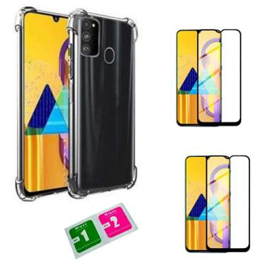 Imagem de Kit Capa Celular Silicone Reforçada e 2 Películas 3D Compatível Samsung Galaxy M21s