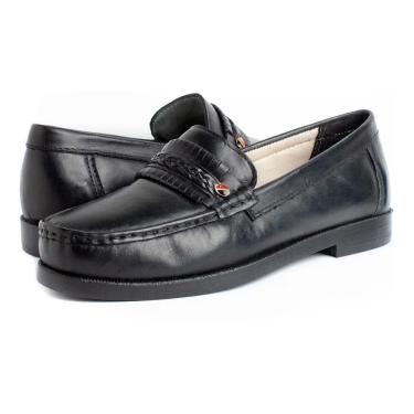 Imagem de Sapato Masculino Mocassim Social Tradicional Couro Conforto Preto 050