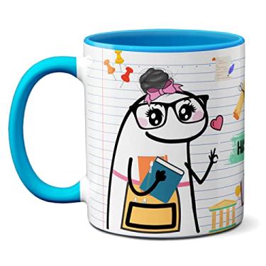 Imagem de Caneca Professora De História Frase Prestem Atenção Flork (Azul)