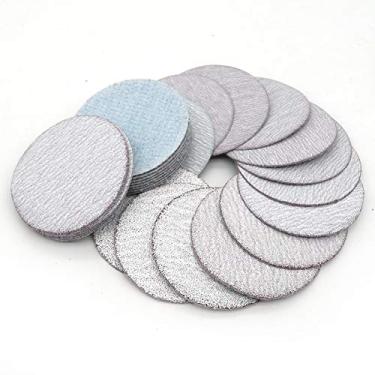 Imagem de SHENGANG 50 peças 2 polegadas 50mm discos de lixar gancho laço branco lixa de moagem a seco lixa 60 a 10000 grão para polimento de moagem, 1000