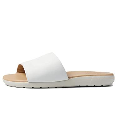Imagem de MARC JOSEPH NEW YORK Sandálias femininas casuais de couro legítimo sem costas abertas de dedo aberto confortável sola EVA leve moderna slip-on Slide, Napa macia branca, 7.5