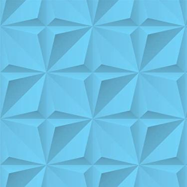 Imagem de Papel de Parede Adesivo Geométrico Efeito Gesso 3D Rolo 1m Diversas Cores Geométrico 3D:Azul Bebê