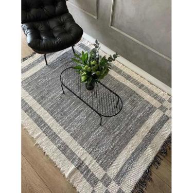 Imagem de Tapete Para Sala Dupla Face Boho Algodao Lavável 200X150M