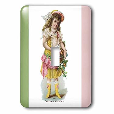 Imagem de 3dRose lsp_169611_1 Muzzys Starch Young Girl with a Basket of Flowers in Victorian Dress Light Switch Cover