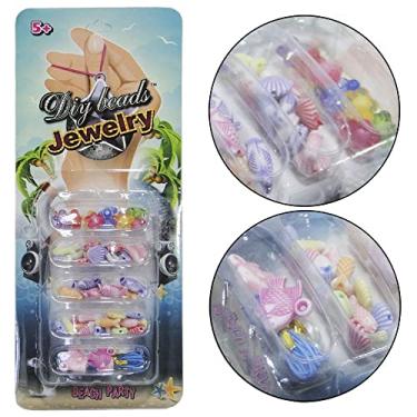 Imagem de Kit Acessórios para Bijuteria Infantil com + de 90 Miçangas Coloridas e Diferentes