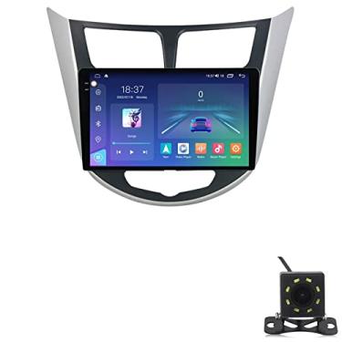 Imagem de Para Hyundai Verna 2010-2016 Android 12 Unidade estéreo de carro Rádio automático Rádio de 9 polegadas 2k Screen Touch CarPlay BT FM AM RDS DSP DSP SLATIL,Black,M6Pro 64