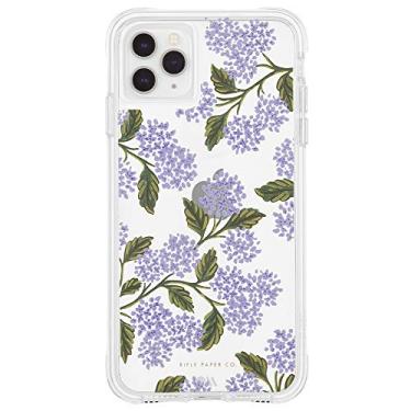 Imagem de RIFLE PAPER CO. - Capa para iPhone 11 Pro - Design Floral - 5,8 polegadas - Azul Hortênsia Transparente