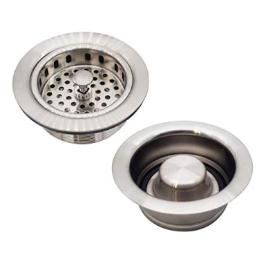 Imagem de Coador grande para cesta de cozinha Westbrass com estilo InSinkErator para eliminar a flange e a tampa, Satin Nickel