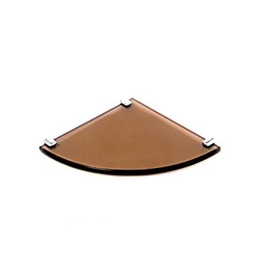 Imagem de Porta Shampoo de Canto Curvo em Vidro Bronze Lapidado - Aquabox - 20cmx20cmx10mm