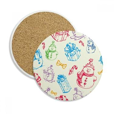 Imagem de Caneca de Natal boneco de neve para presente de festival, porta-copos, caneca de proteção de mesa, pedra absorvente