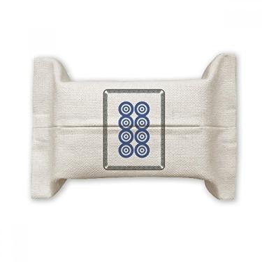 Imagem de Bolsa de linho de algodão com estampa de azulejos Mahjong com 8 pontos circulares