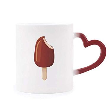 Imagem de Caneca de chocolate crocante, sorvete doce sensível ao calor, copo de grés que muda de cor vermelha