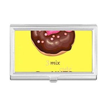 Imagem de Porta-cartões de visita com pasta de coração chocolate rosquinha sobremesa doce porta-cartões