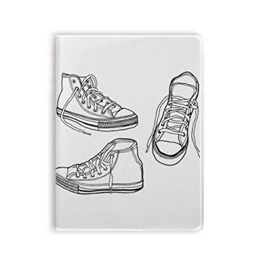 Imagem de Pintado à mão, branco, lona, caderno, capa de chiclete, diário de capa macia