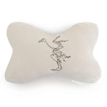 Imagem de DIYthinker Almofada de almofada de apoio de cabeça com estampa de avestruz de esqueleto para decoração de carro, decoração de pescoço
