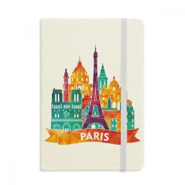 Imagem de Caderno do castelo Paris França Torre Eiffel Oficial Tecido Rígido Diário Clássico