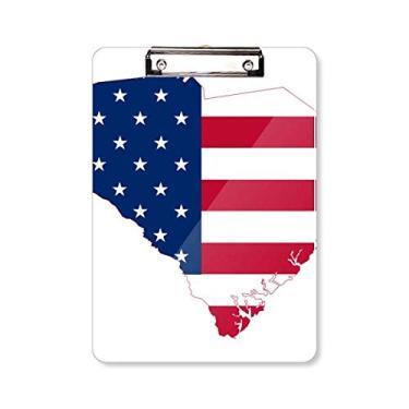Imagem de Carolina América Mapa dos EUA Estrelas Bandeira Listras Prancheta Pasta Bloco de Escrita Placa de Apoio A4