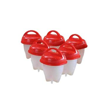 Imagem de Forma de Silicone para Cozinhar Ovos com 6 Peças ALÉM MAR, Vermelho