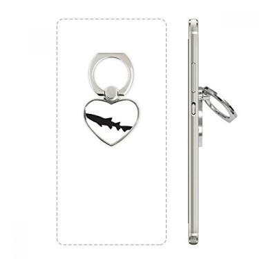 Imagem de Suporte universal para anel de telefone com contorno de peixe Biologia de tubarão preto