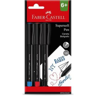 Imagem de Caneta Supersoft Pen 1.0mm Ponta Media 3 Cores Faber-Castell - Faber C