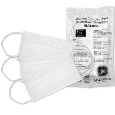 Imagem de Mascara Cirurgica Tripla Descartavel Descarpack 50 Unidades
