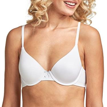 Imagem de Maidenform Sutiã feminino Comfort Devotion Demi 09402, Branco/Pedra, 32A
