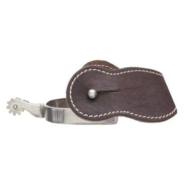 Imagem de Espora Quarto de Milha Inox Doma com Correia de Couro Bronc-Steel 32767