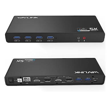 Imagem de WAVLINK Estação de ancoragem universal Pro Dual 4K a 60Hz | Base de laptop USB 3.0/tipo C para Mac e Windows | 2 monitores HDMI/DP, Gigabit Ethernet, 6 USB 3.0 | Produtividade para escritório em casa