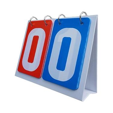Imagem de UGPLM Multi Sports Scoreboard Score Counter 2 dígitos Lightweight Flip Scoreboard Scoreboard for Baseball Outfoor Coaches Basketball Football, vermelho azul