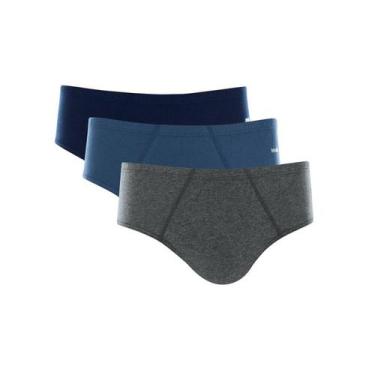 Imagem de Kit 3 Cuecas Slip Masculina 010.20 Mash - Azul/Azul/Cinza