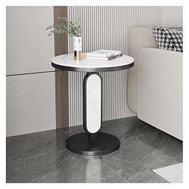 Imagem de Mesa lateral pequena mesa de extremidade, mesa lateral com moldura de metal à prova d'água pequeno sofá mesas laterais de café quarto interior ao ar livre para sala de estar quarto varanda e mesa de centro de escritório para sala de estar (cor: azul