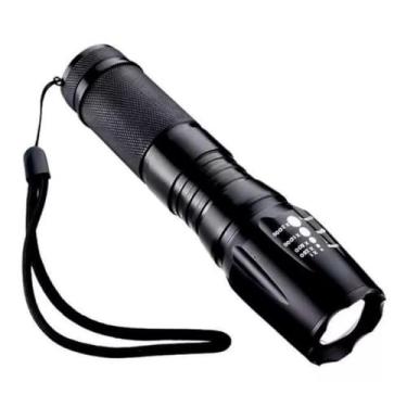 Imagem de Lanterna Tática X 900 Zoom e Led Recarregável USB com Sinalizador Resistente à Água e 5 Modos de Iluminação para Camping Pesca Trilha Acampamento