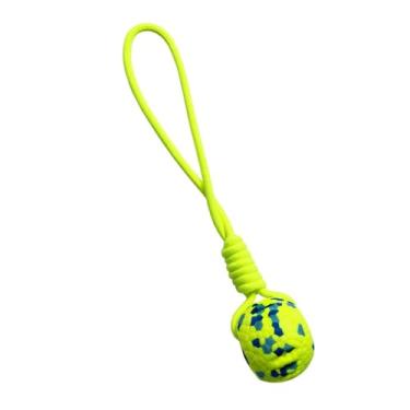 Imagem de Ｂｅｓｇａ Bola de Treinamento para Cães com Corda, Brinquedos de Busca, Presentes Portáteis, Corda com Nó, Brinquedos para Mastigar Filhotes, Exercícios para Pe, amarelo fluorescente