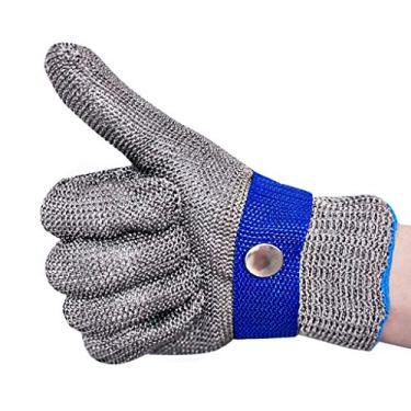 Imagem de Luvas Resistentes a Corte Luvas de corte de trabalho de jardinagem, proteção de grau 6, 316 trança de aço completo, cofre, confortável e respirável, 3 tamanhos (Size : Medium)