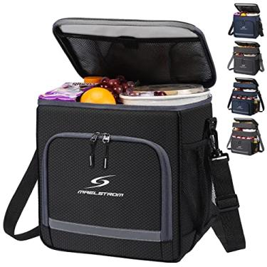 Imagem de Maelstrom Lancheira grande isolada Foodie Buds, refrigerador dobrável à prova de vazamento, bolsa portátil para escola, trabalho, escritório, atividades ao ar livre em família - pequena, preta